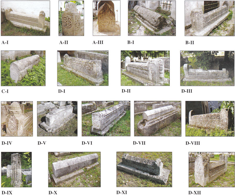 Памятники, перемещенные на Ханское кладбище в 1924 г. с некрополя Кырк-Азизлер в Эски-Юрте