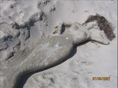 Вот такая русалка нас встретила в Межводном на пляже в июне 2007-го